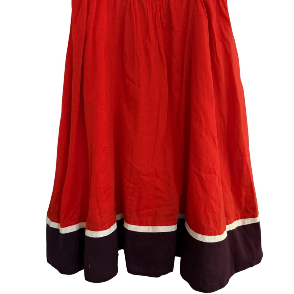 Floreat orange peasant Embroidered Dress size 2 - Picture 7 of 14